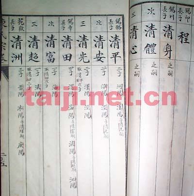 陈氏家谱纪录陈清平一脉